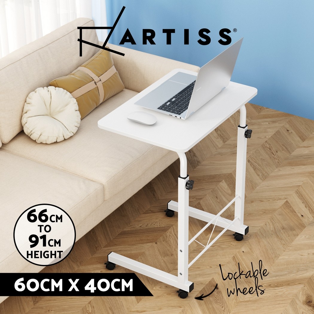 Artiss Laptop Table Height Adjustable Portable Detachable Caster Wheels 60CM