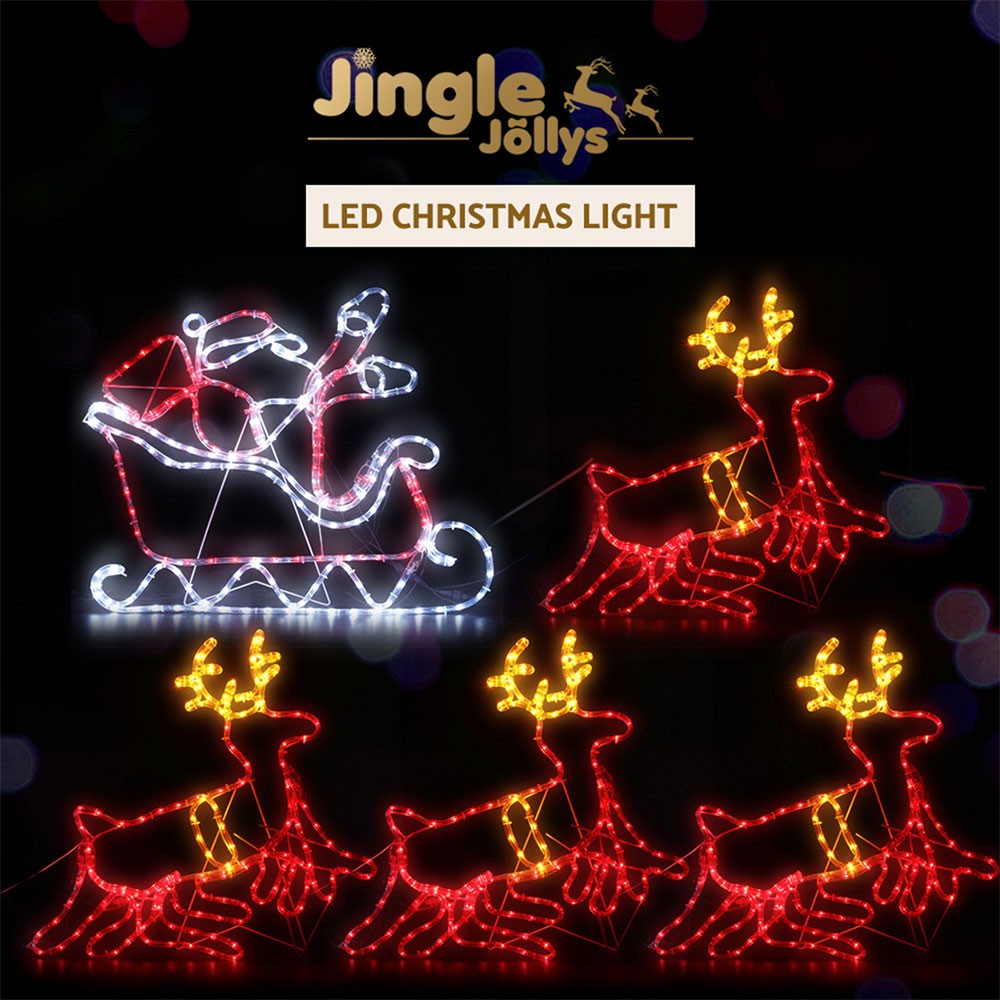 Jingle Jollys Christmas Lights LED Reindeers Model 2 248 Multi-coloured Indoor