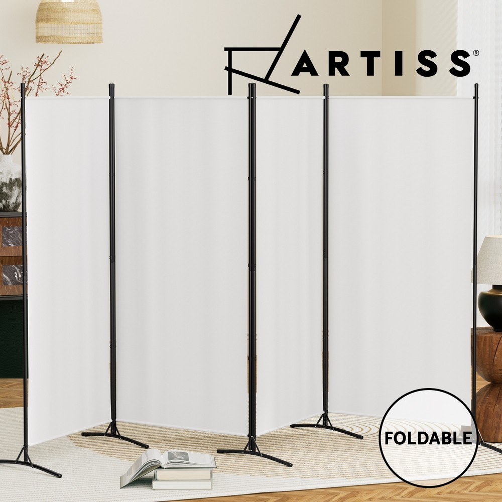 Artiss 4 Panel Foldable Room Divider Screen White 345x180cm Portable Privacy