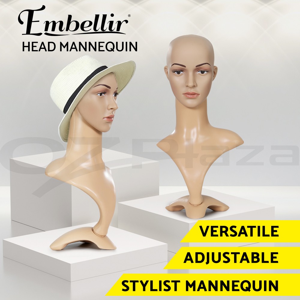 Embellir Female Mannequin Head 52cm Beige PP Wigs Hats Display Stand Retail Use