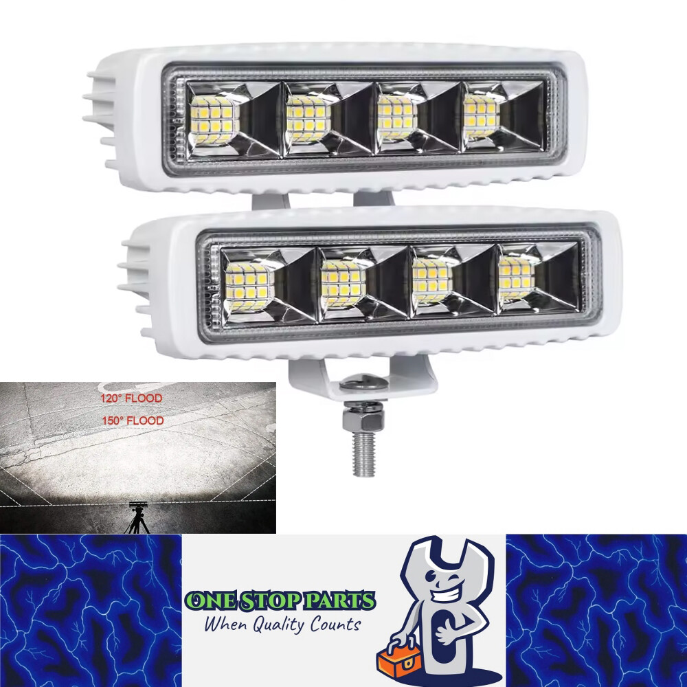 One Stop Parts LED Work Lights 72W 7200lm 12V-24V 6000K Flood Beam Car Boat