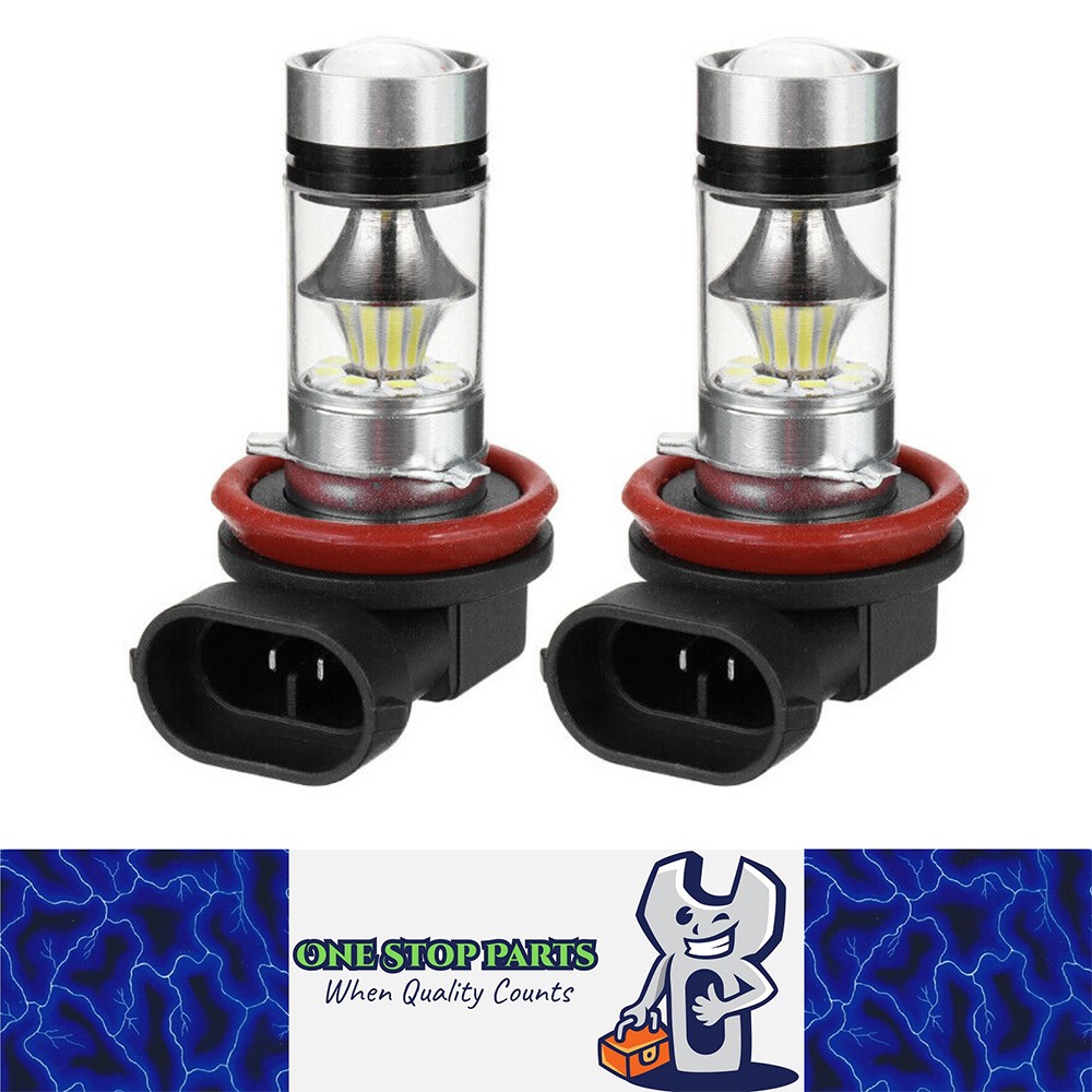 One Stop Parts Pty Ltd H8 H9 H11 LED Bulbs 12V 6000K Cool White Fog Lights 2PCS