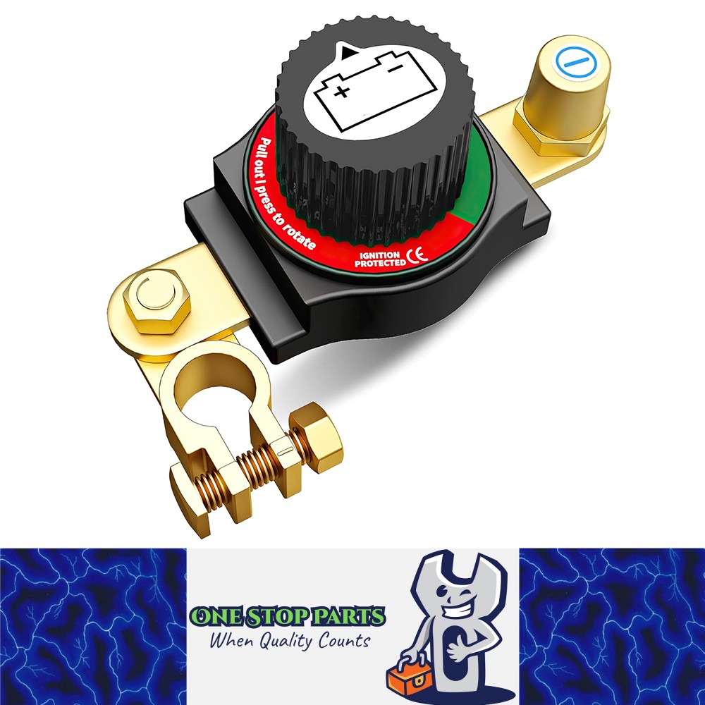 One Stop Parts Battery Disconnect Switch 300A POBAYSWITCH 12V-48V Top Post 2-way