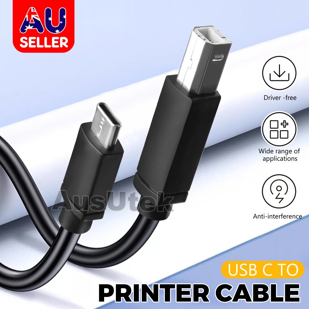 USB-C Type to USB-B Printer Scanner Cable USB 2.0 High Speed-3M MacBook Type-C