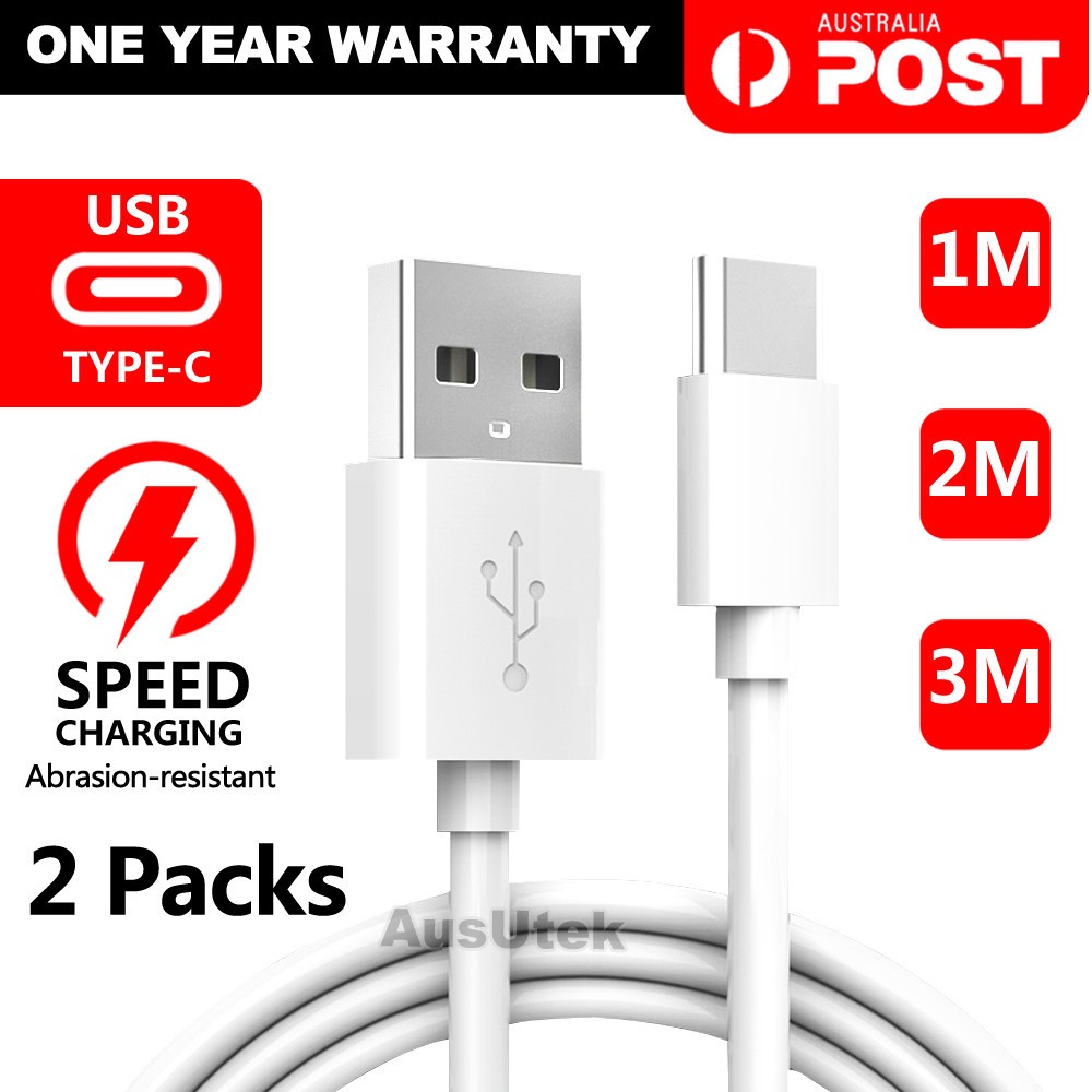 2x Speed Charging USB-C Data Charger Cable For Samsung S23 S22 S21 S20 Ultra S10