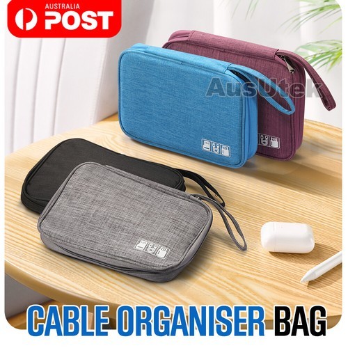 Electronic Accessories Cable Bag Organizer Travel Pouch Storage Cases Charger AU