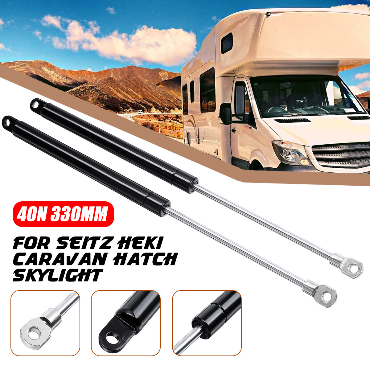 Unbranded/Generic Pair 40N 330MM Gas Spring Support Struts For Seitz Heki Hatch