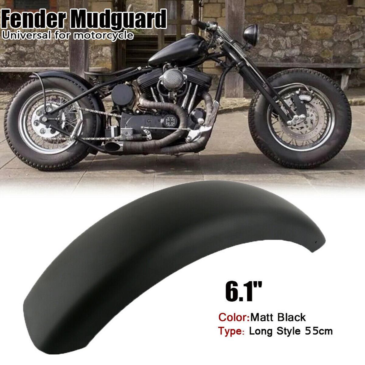 iMars 21.5 Motorcycle Rear Fender Splash Guard For Bobber Chopper Cafe Race Bike