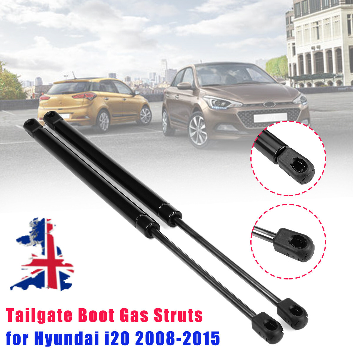 1Pair Trunk Hatchback Tailgate Gas Struts Boot Support For Hyundai i20 08-15