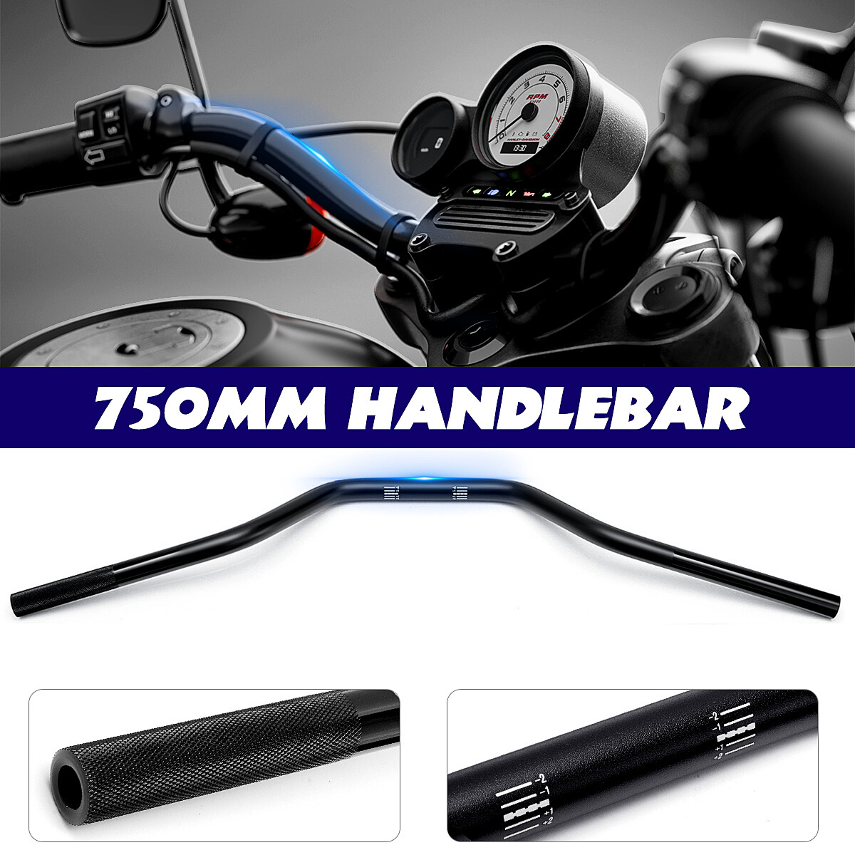 iMars 7/8 22mm Front Motorcycle Handlebar Drag Bar Fit for Street Bike Handle