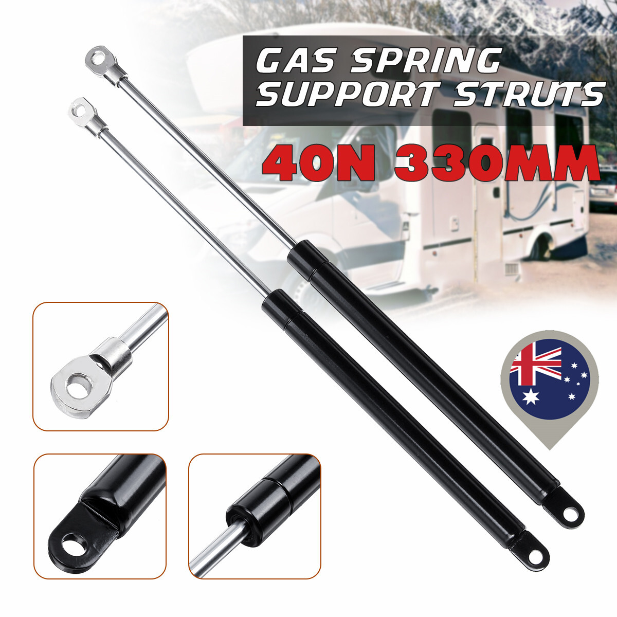 Unbranded/Generic 40N 330MM Gas Spring Support Struts For Seitz Heki Caravan AU