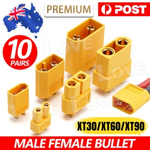 10 Pairs XT30 XT60 XT90 Male Female Bullet Connector Plug for Lipo Battery DF PA