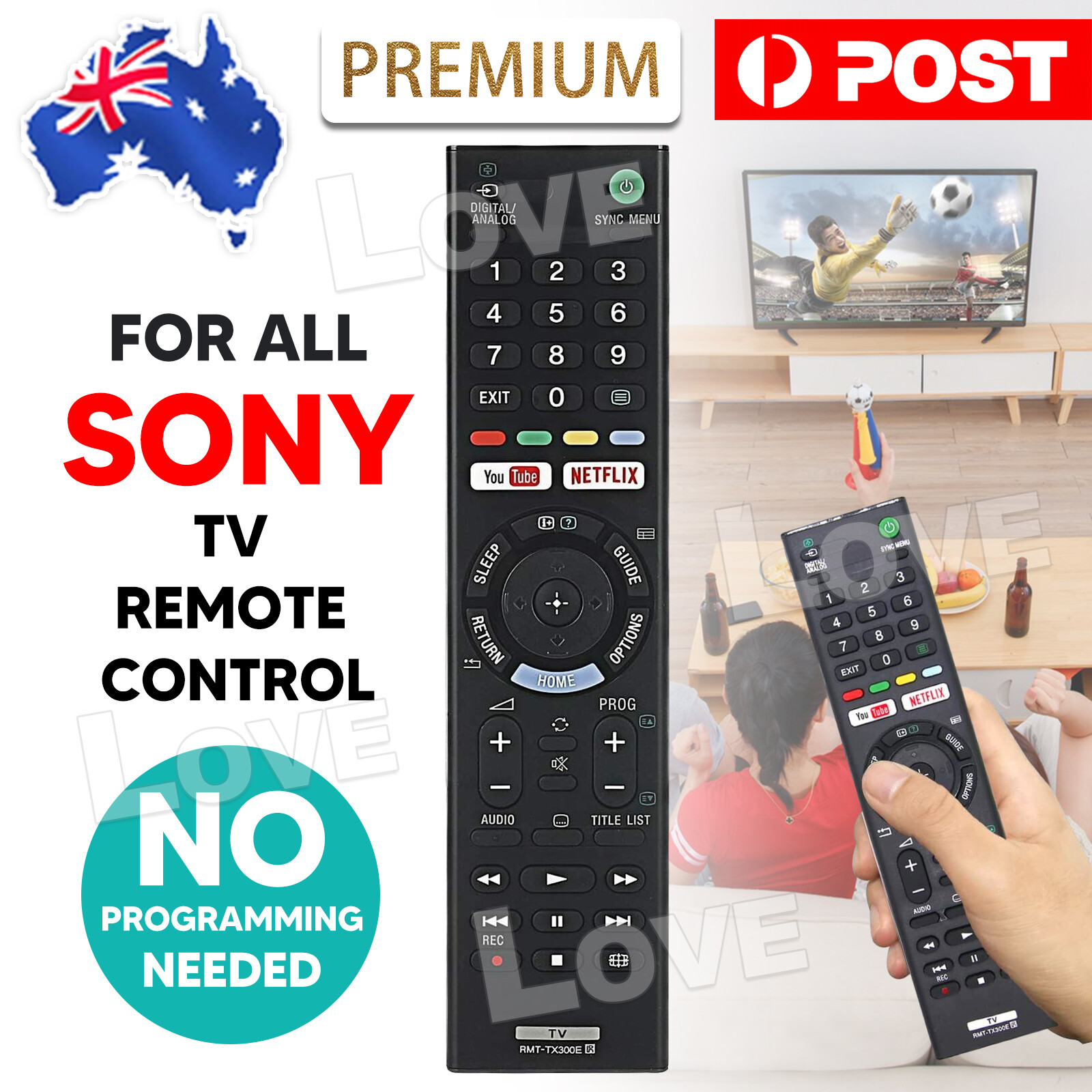 GENUINE SONY REMOTE CONTROL for ALL TV NETFLIX Bravia 4k Ultra HD Smart Wireless