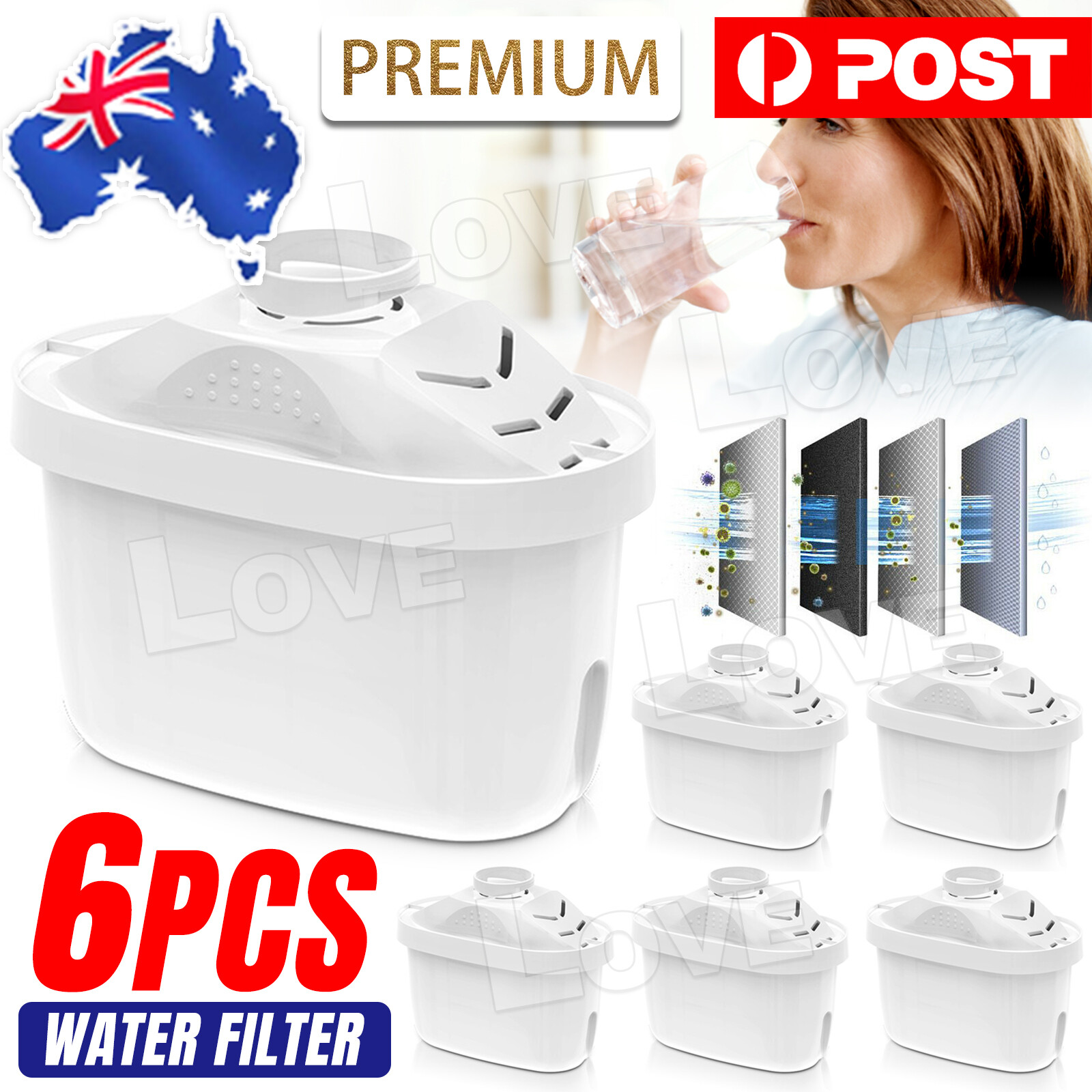 6 Pack For BRITA Maxtra Plus Water Filter Jug Replacement Cartridges Refills AU