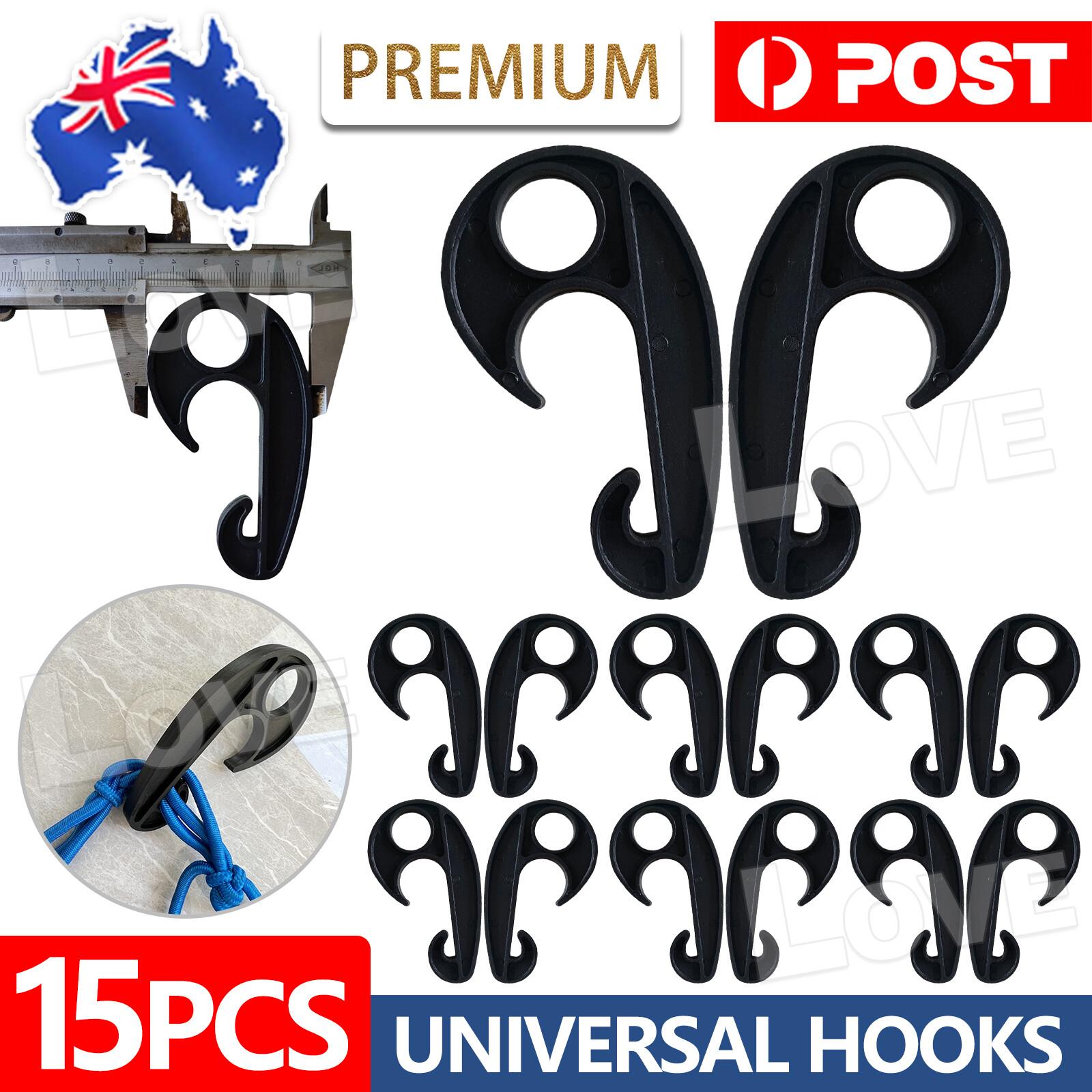 15Pcs Universal Hooks For Cargo Net Trailer Camping Tent Bungee Cord Luggage 89