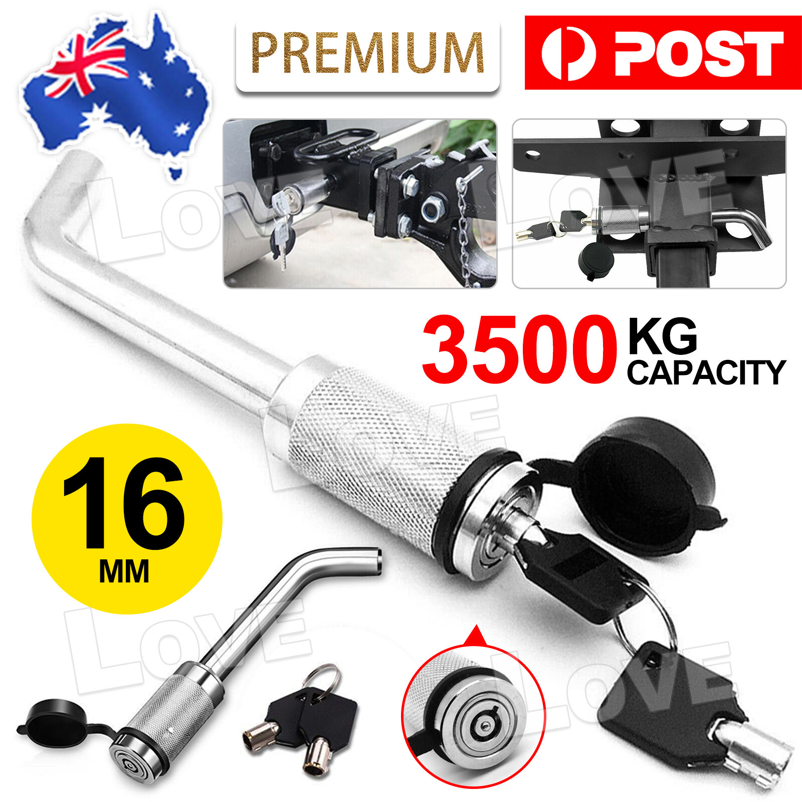 Trailer 5/8 Hitch Pin Lock Security Receiver Tow Bar Caravan Anti Theft Pumps