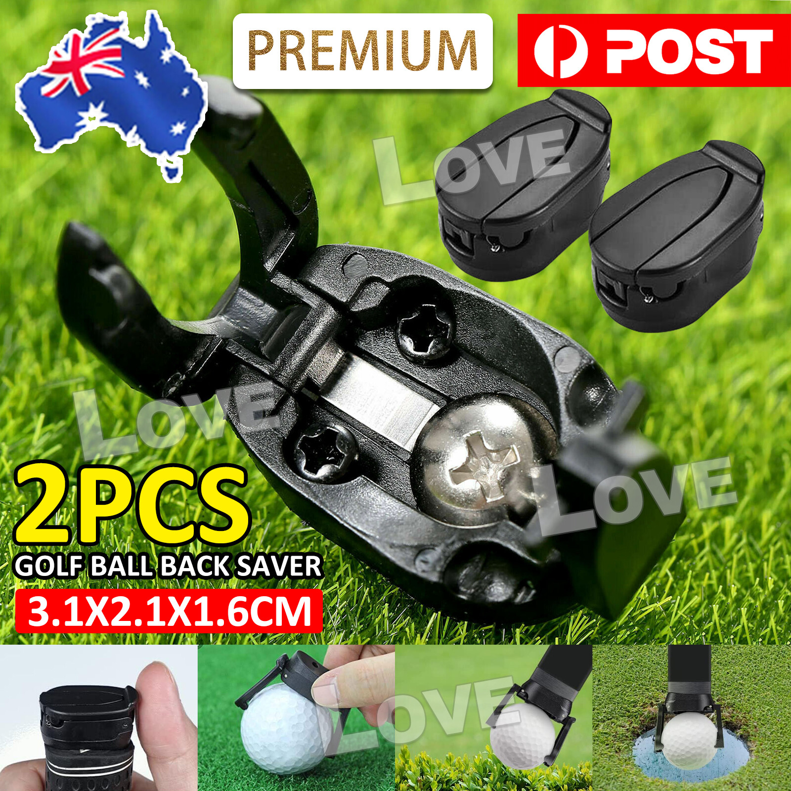 2PCS Back Saver Putt Picker For Putter Grip Golf Ball Retriever Pick Up Tool to