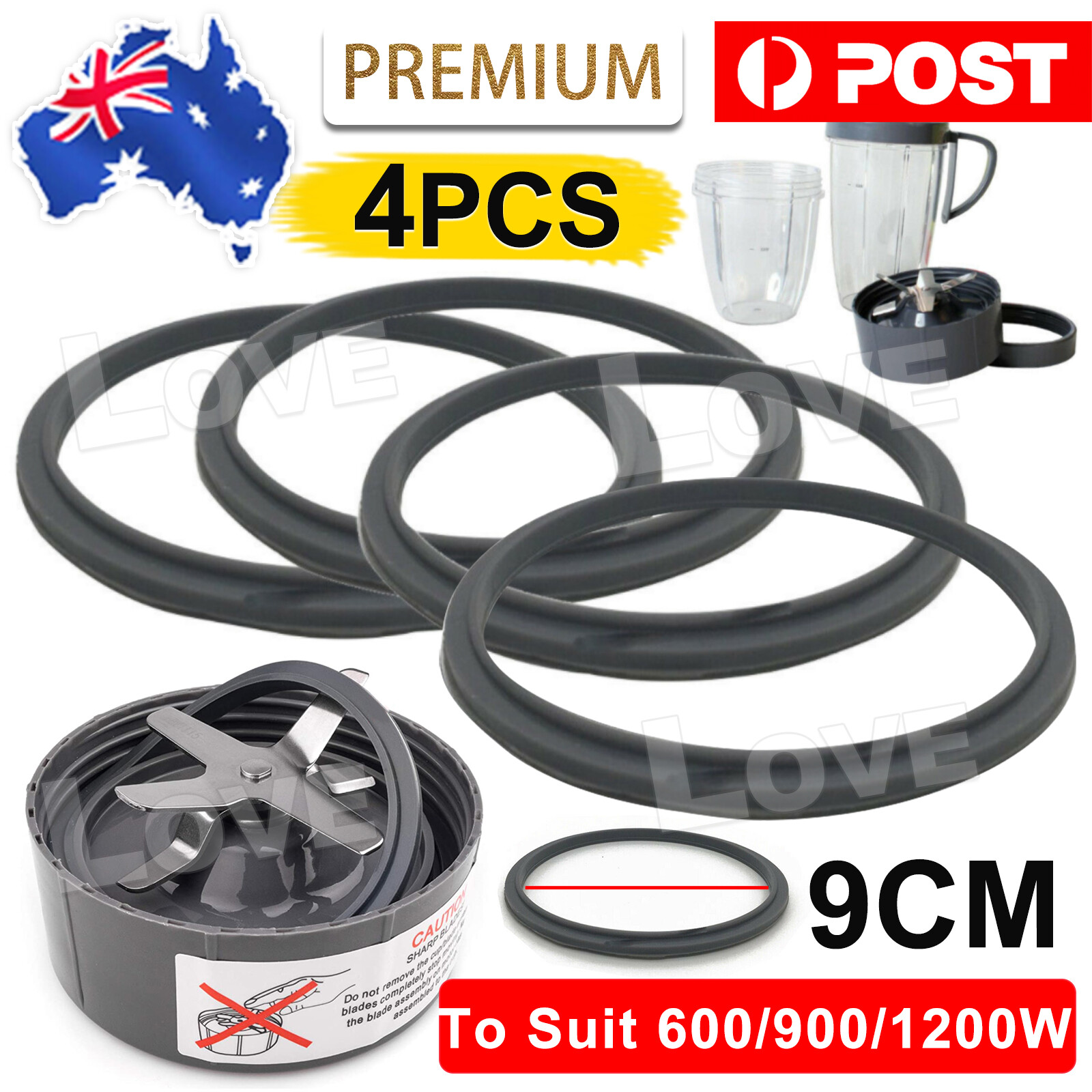 4X Gasket Seal for Nutribullet Replacement Grey Rubber Ring suit 600W 900W 1200W
