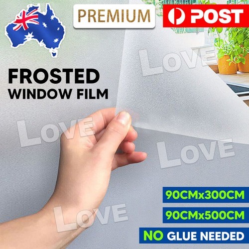 90cm 3/5m Clear Frosted Home Window Glass Removable Privacy Film AU As Picture