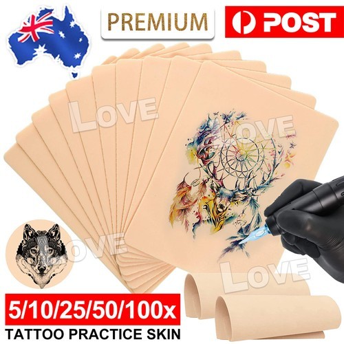 5/100 Tattoo Skin Fake Practice Eyebrow Art Double Sides Silicone For Beginner