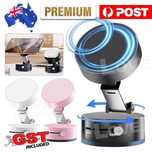 Vacuum Magnetic Suction Cup Car Phone Holder Stand Mount Foldable AU