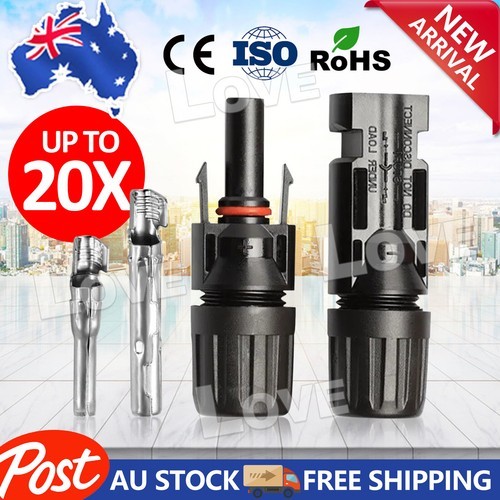 5 20PCS Connectors For IP67 MC4 Solar Panel 30A Line Plug Socket Male Female Kit