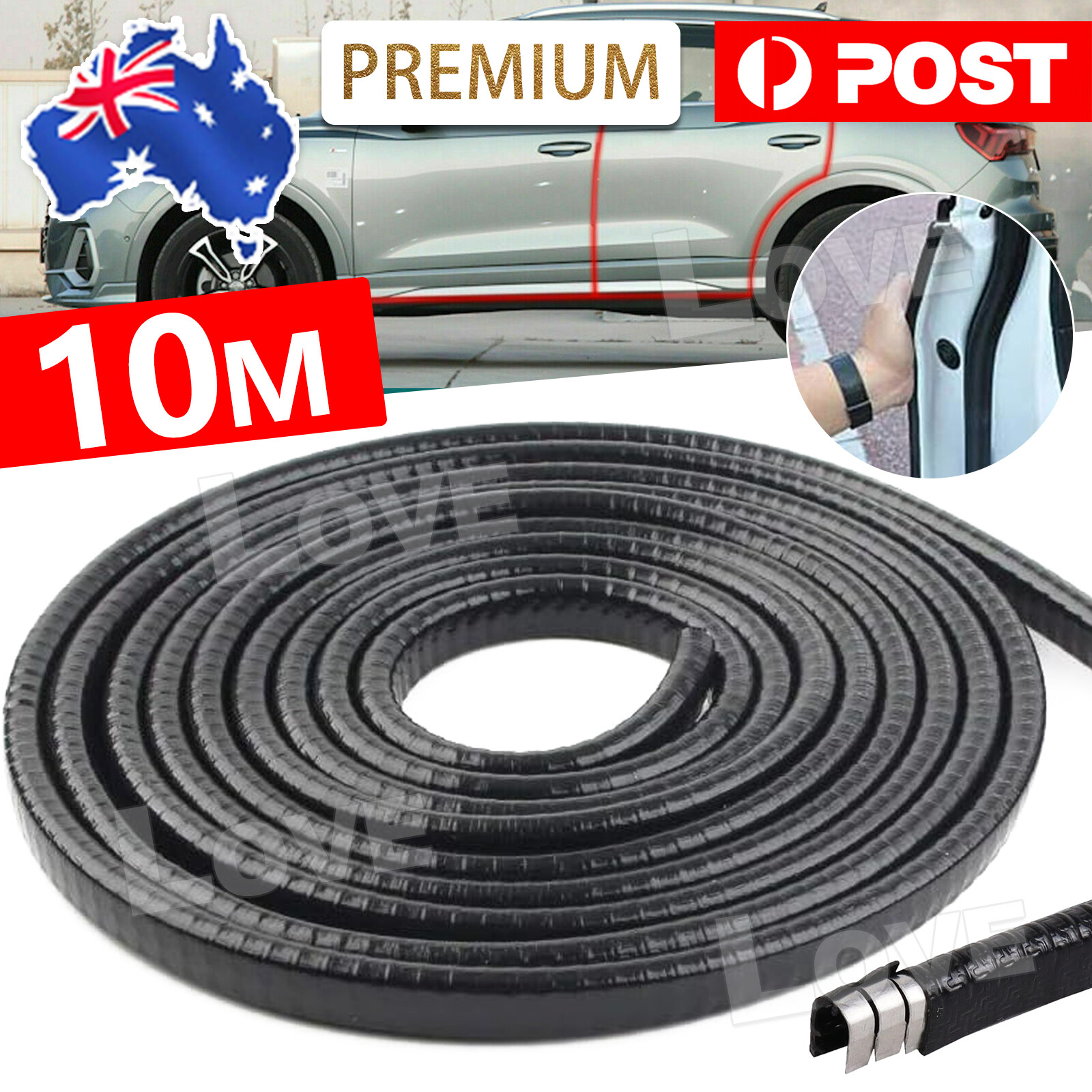 10M Pinchweld Pinch Weld Car Rubber Seal Edge Door Trim Mould Metal Clips 7x10mm