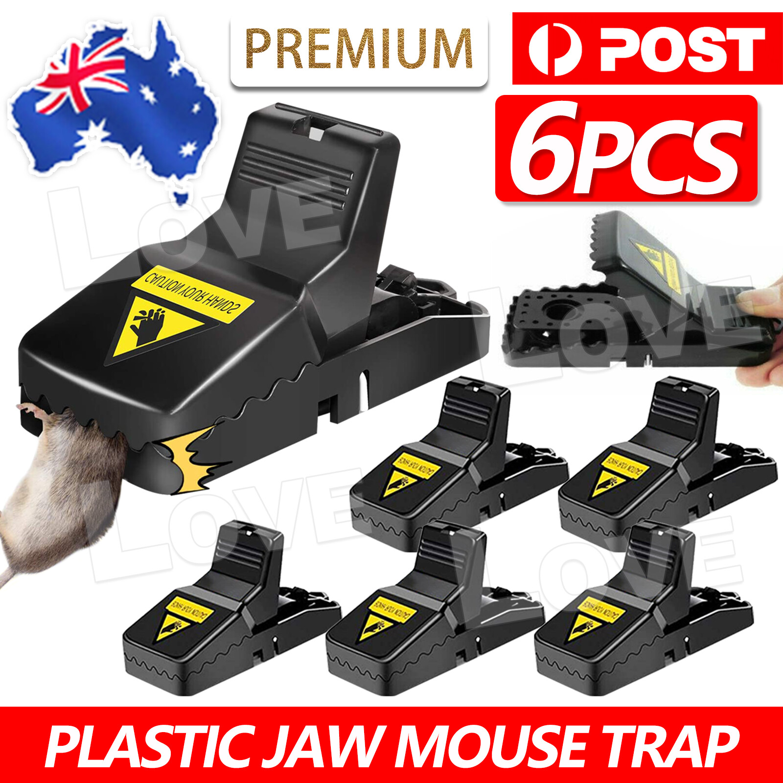 6x Plastic Mouse Traps Reusable Mice Rat Snare Catcher Rodent Indoor Outdoor 6