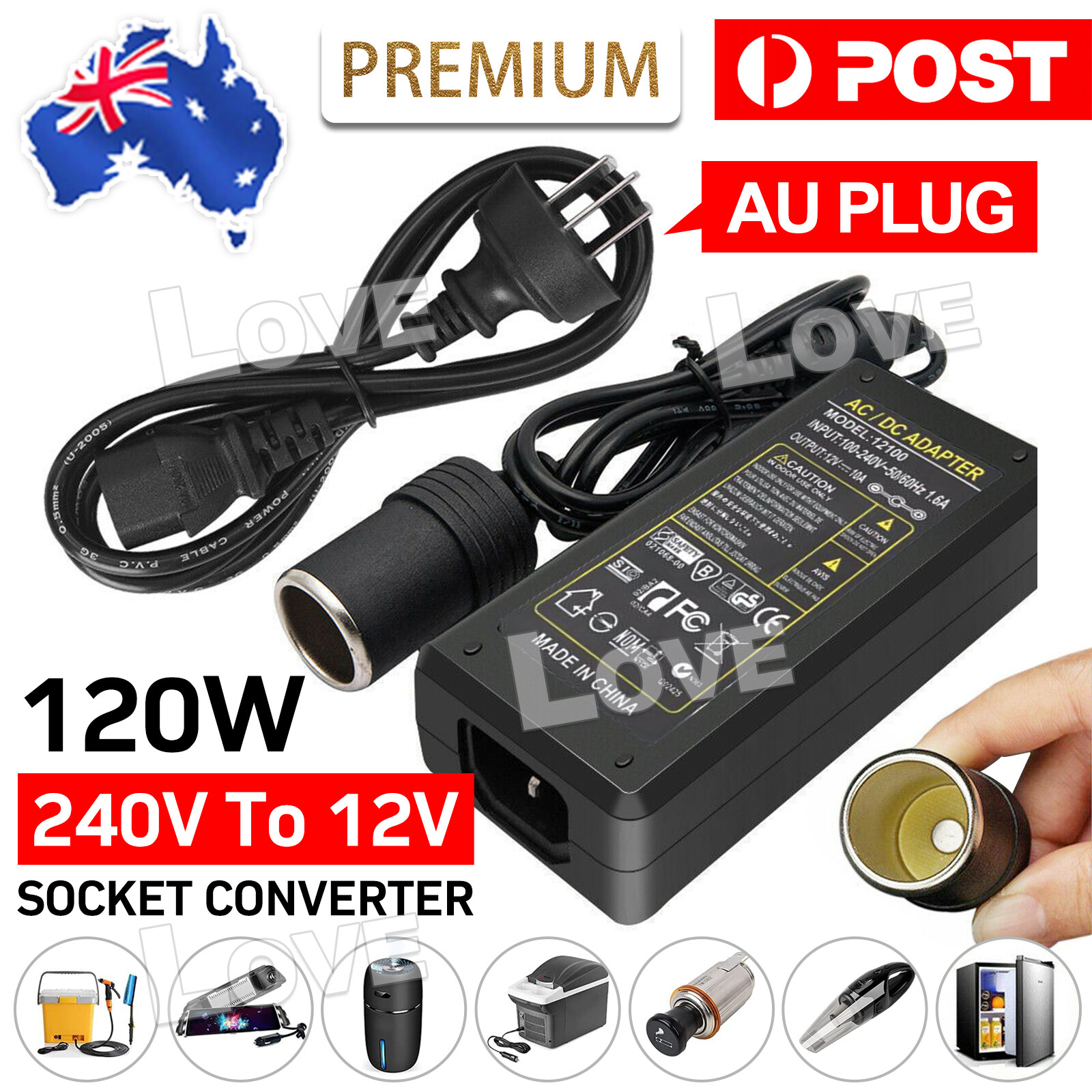 240V to 12V Car Cigarette lighter Transformer Power Supply Socket Converter As