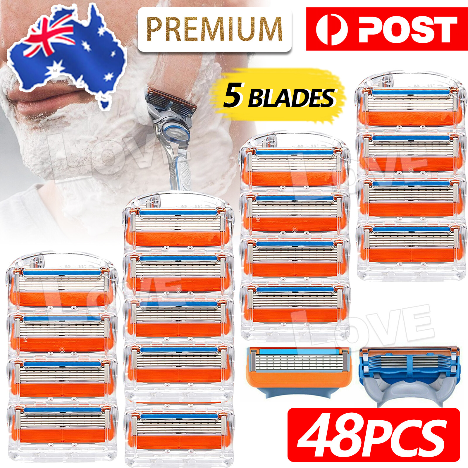 48x Replacement Blades For Gillette Fusion Razor Shaver Shaving Trimmer ProGlide
