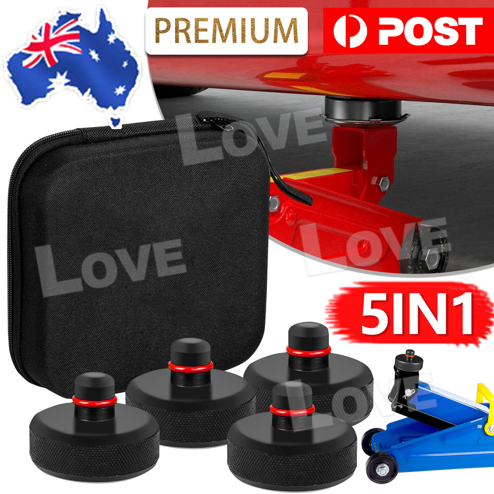 Lifting Jack Pad 4 Pucks with Storage Case Accessories for Tesla Model 3/S/X/Y