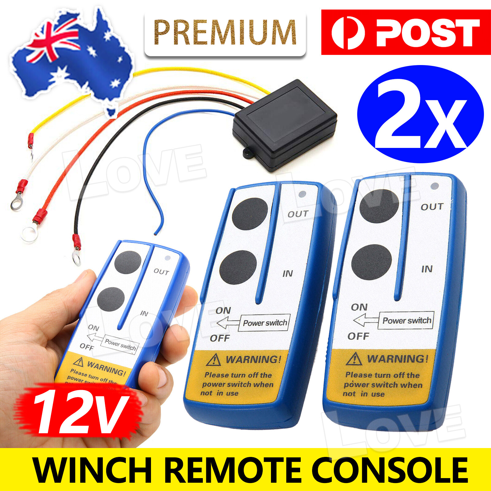 2X 100ft Wireless Winch Console Remote Control Switch Recovery Handset For Jeep