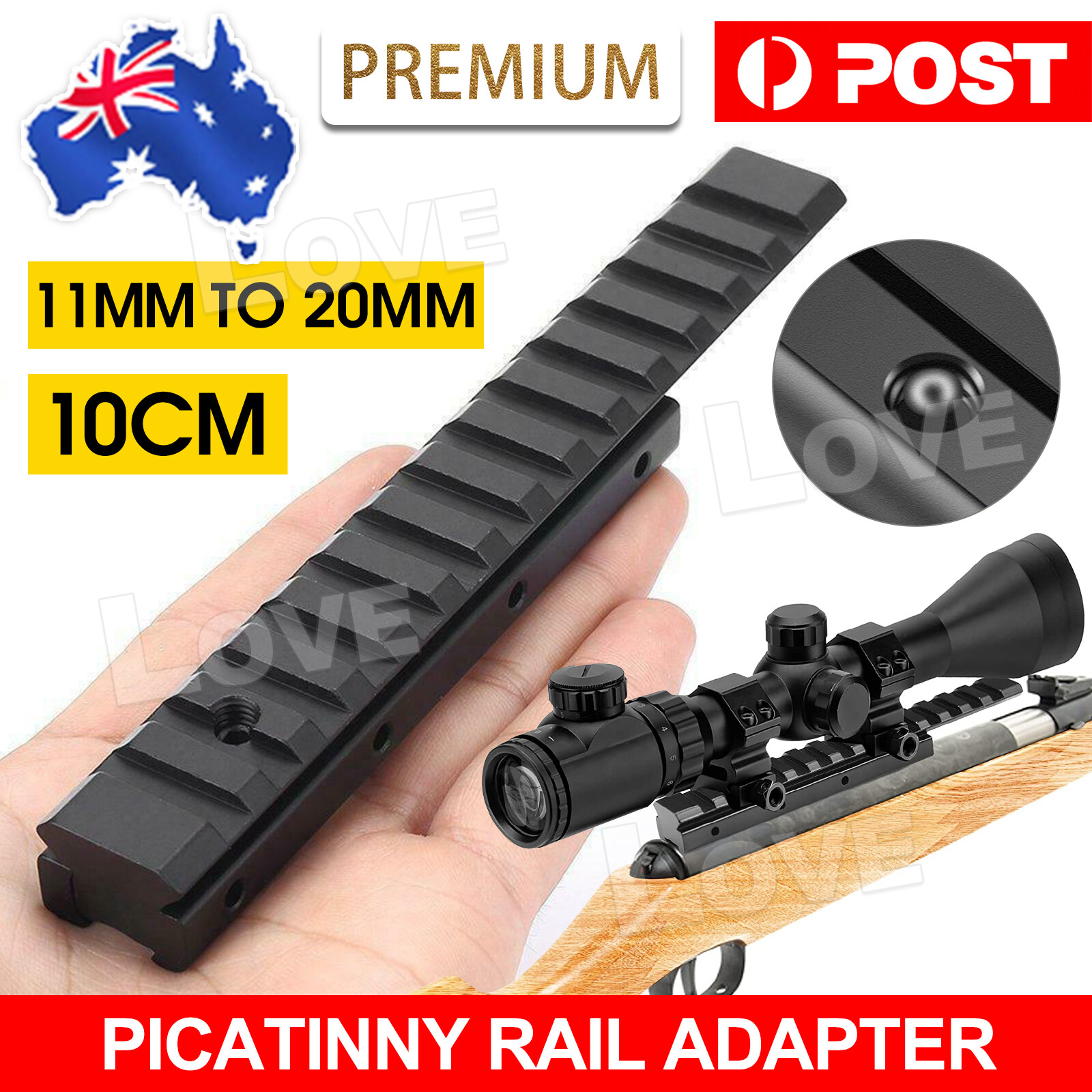 11mm to 20mm Dovetail Weaver Picatinny Rail Adapter Converter Mount Scope Base