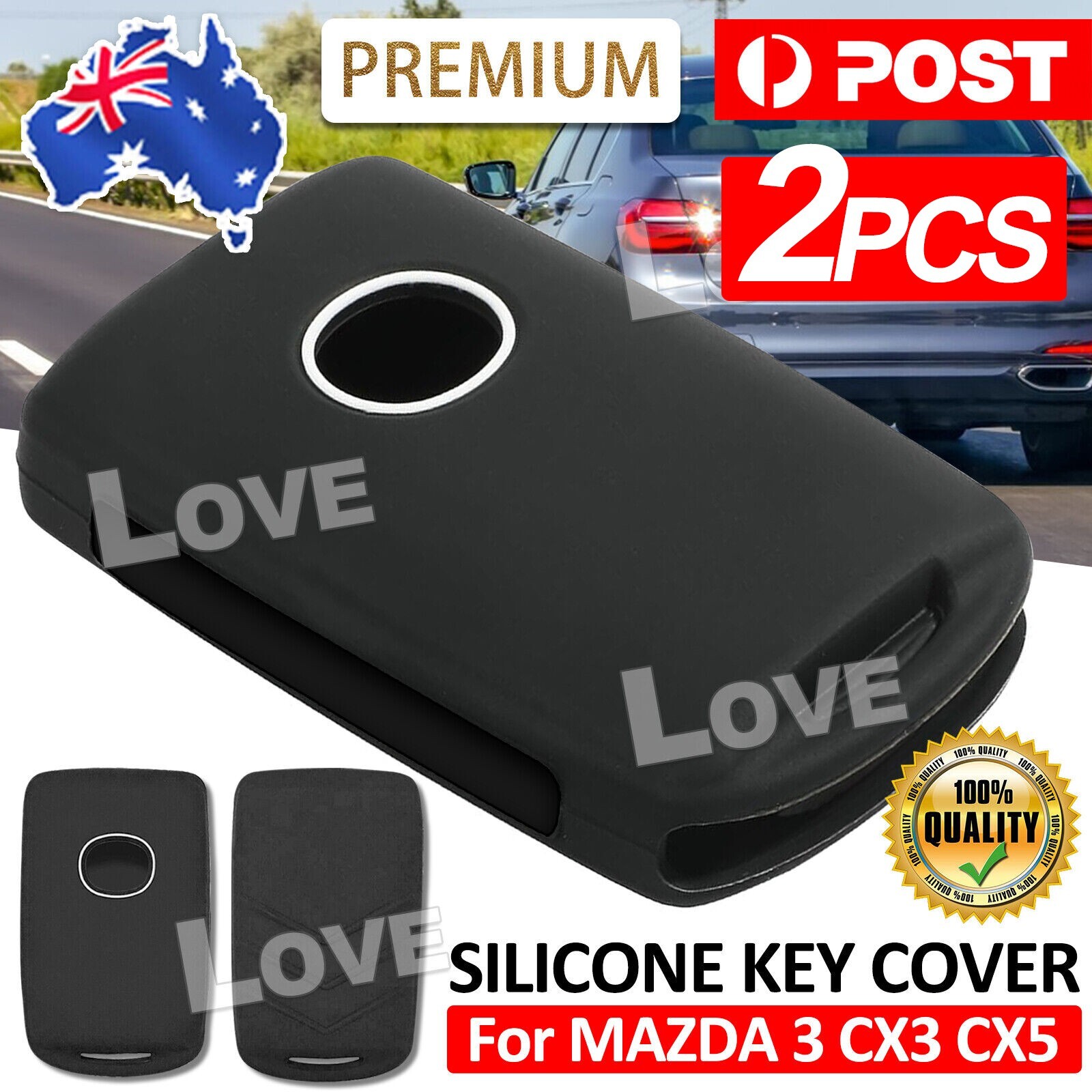 2PCS Silicone Key Cover For MAZDA 3 CX3 CX5 CX30 Remote Case FOB AU Kit Car