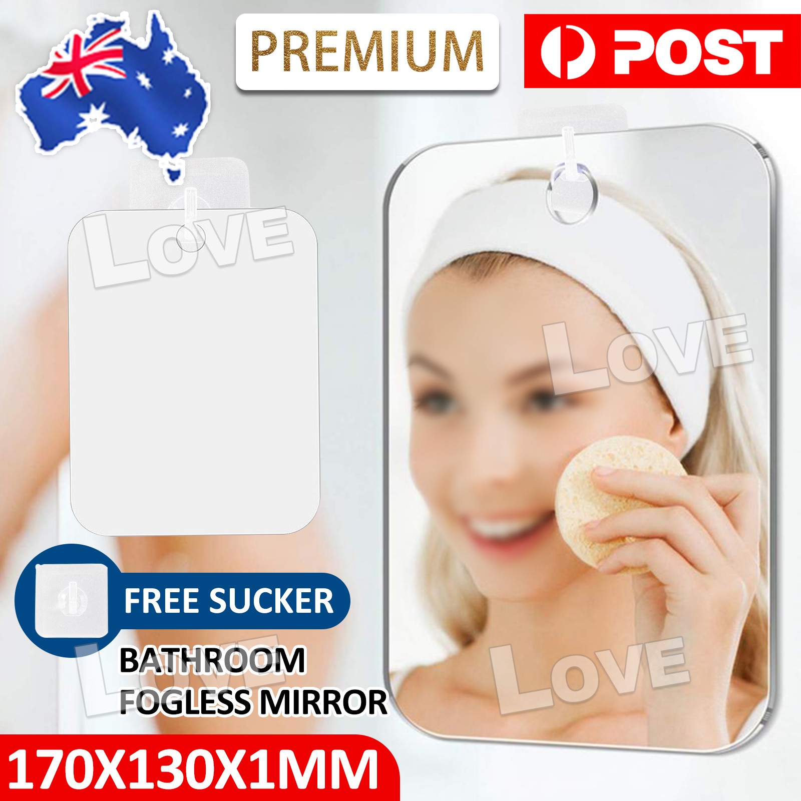 Anti-Fog Fog Free Shower Mirror Fogless Shaving Mini Make Up As Picture Show