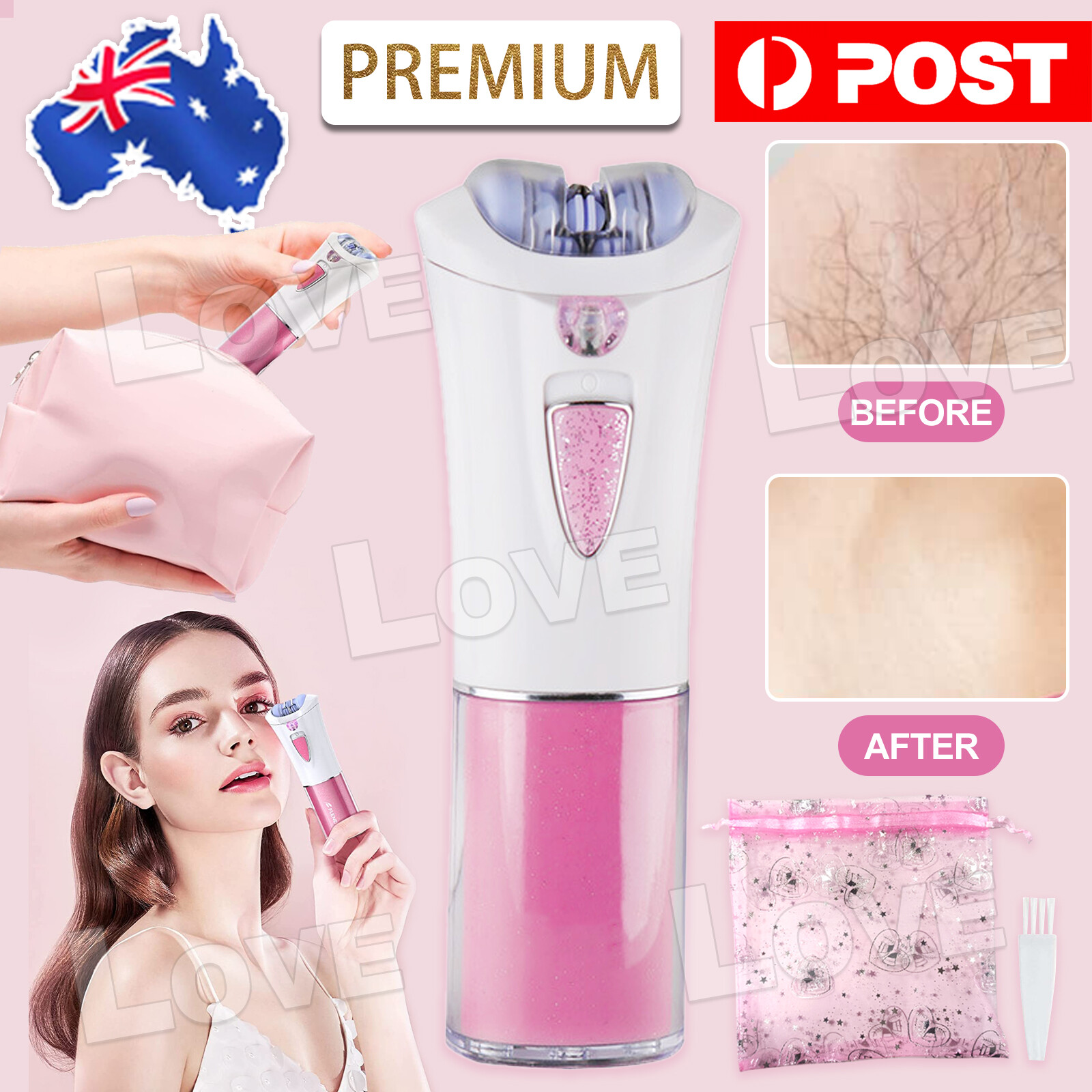Smooth Glide Epilator for Women Face-Body and Facial Hair Removal OD Portable as