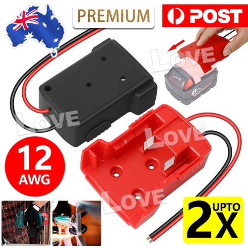 Battery Adapter For Milwaukee M18 18V To Dock Power 2 Wirings Output DIY Red AU