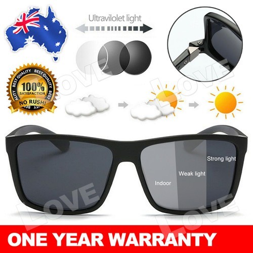 Black Square Frame Polarized Sunglasses Driving Mens Designer Retro Eyewear Grey