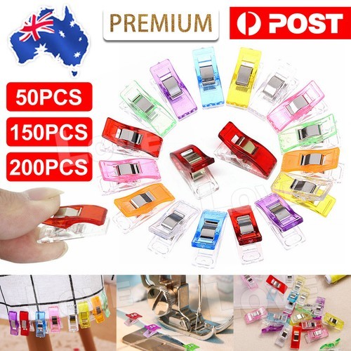 50-200Pcs Wonder Clips Quilting Clamps Craft Knitting Fabric Crochet Pins As PVC