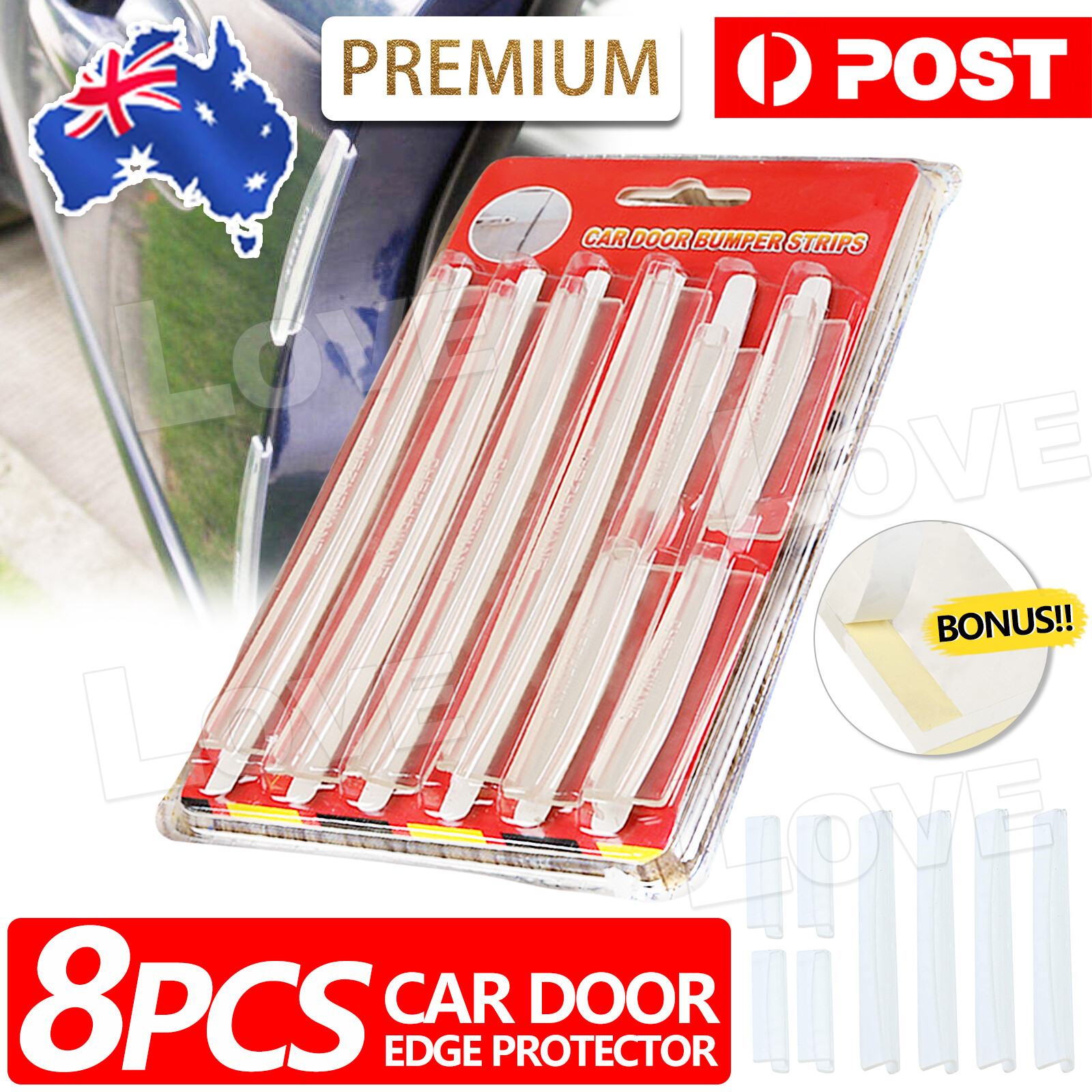 Unbranded/Generic 8PCS Clear Car Side Door Edge Defender Protector Trim Guard As
