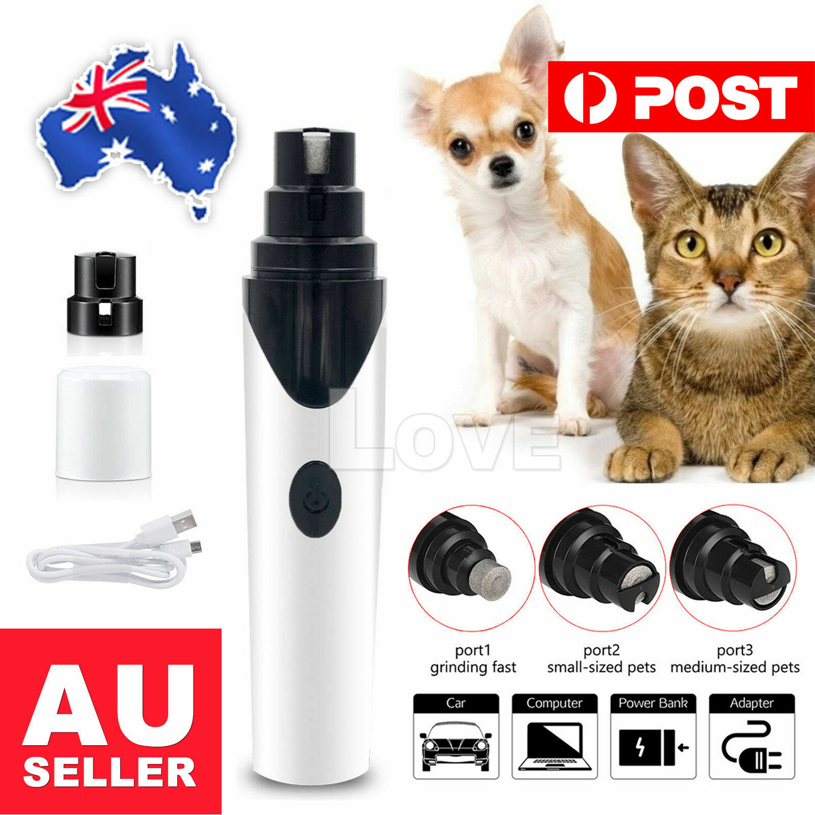 Electric Dog Cat Pet Nail Clippers File Claw Grooming Grinder Trimmer Other