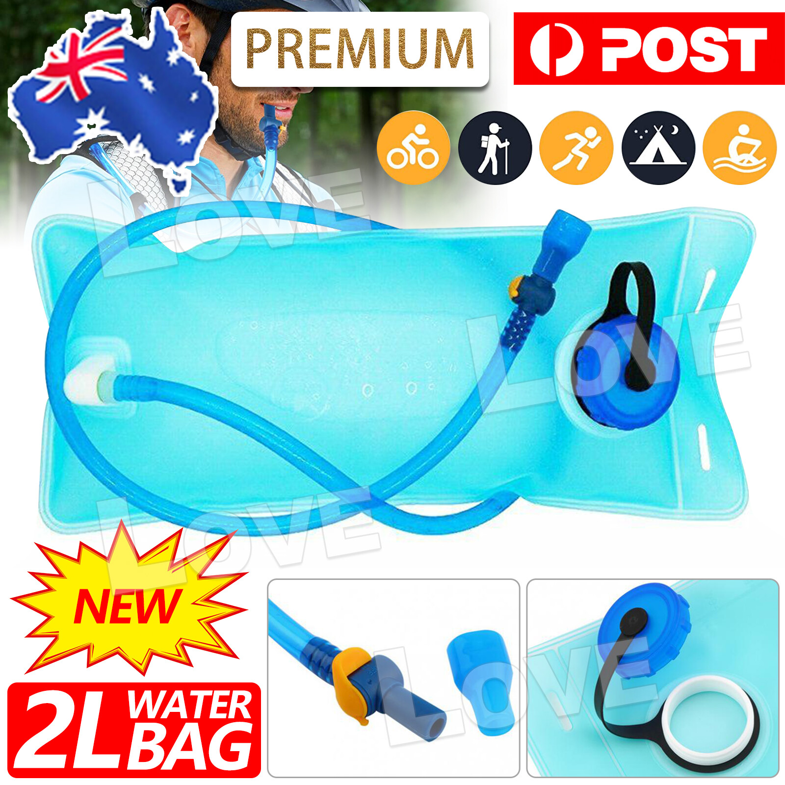 2L Camelbak Pack Hiking Cycling Water Backpack Bladder Bag Hydration System 41