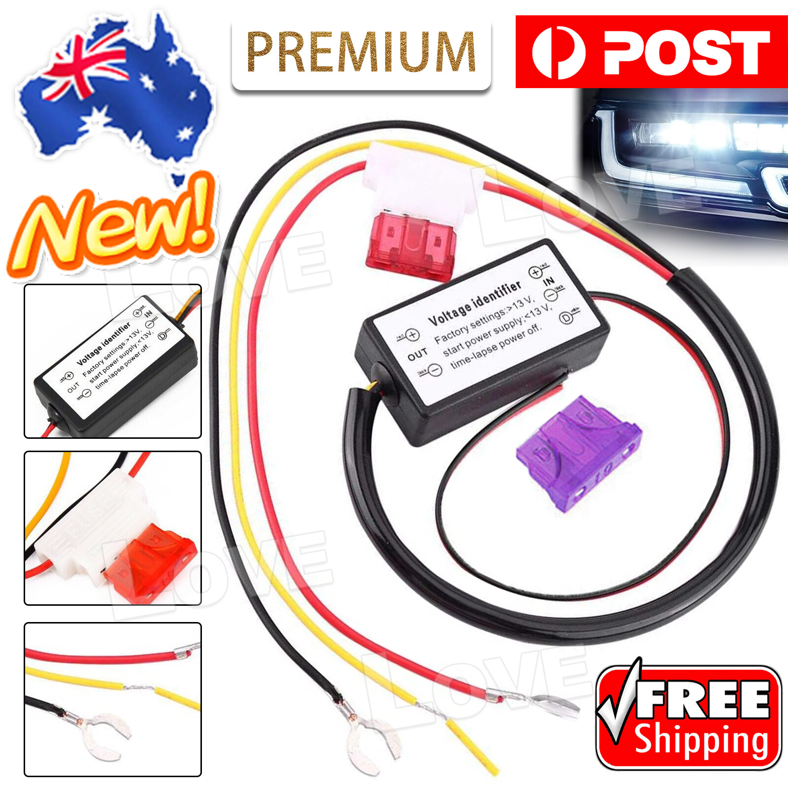 DRL Controller Car Auto LED Daytime Running Light Relay Harness Dimmer AU / None