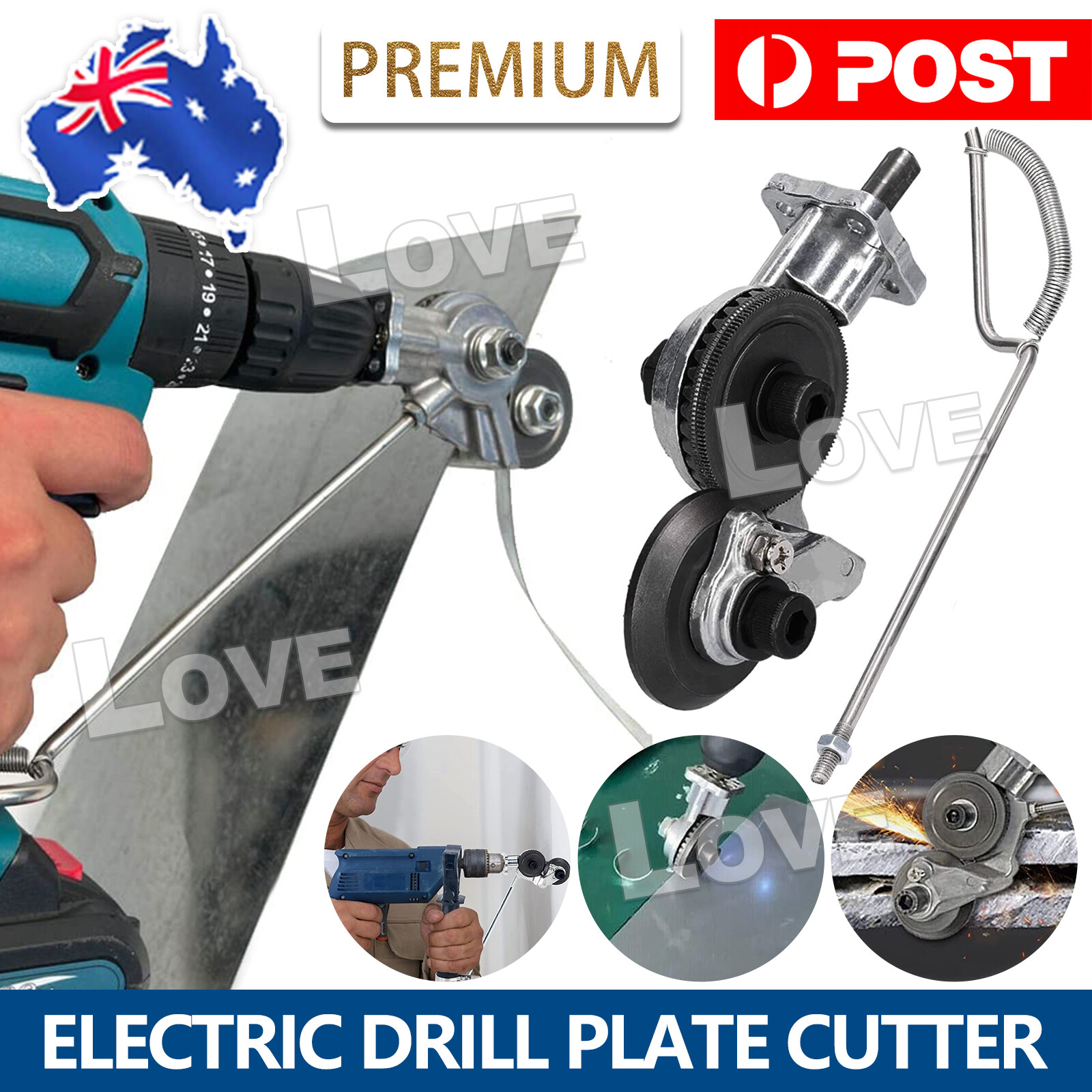 AU Electric Drill Plate Cutter Sheet Metal Nibbler Precise Cutting Bit Array One