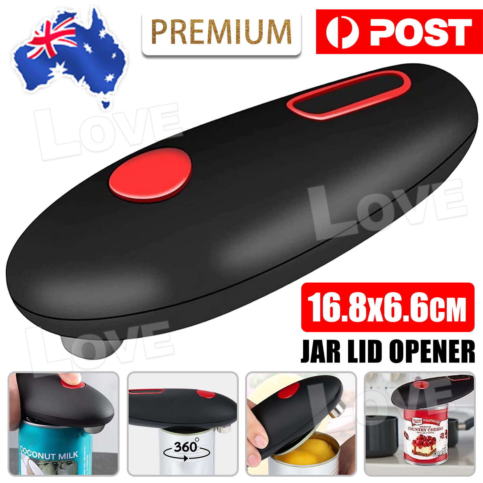 Touch Automatic Can Opener Electric Jar Lid Restaurant Home AU Stocked 168x66mm