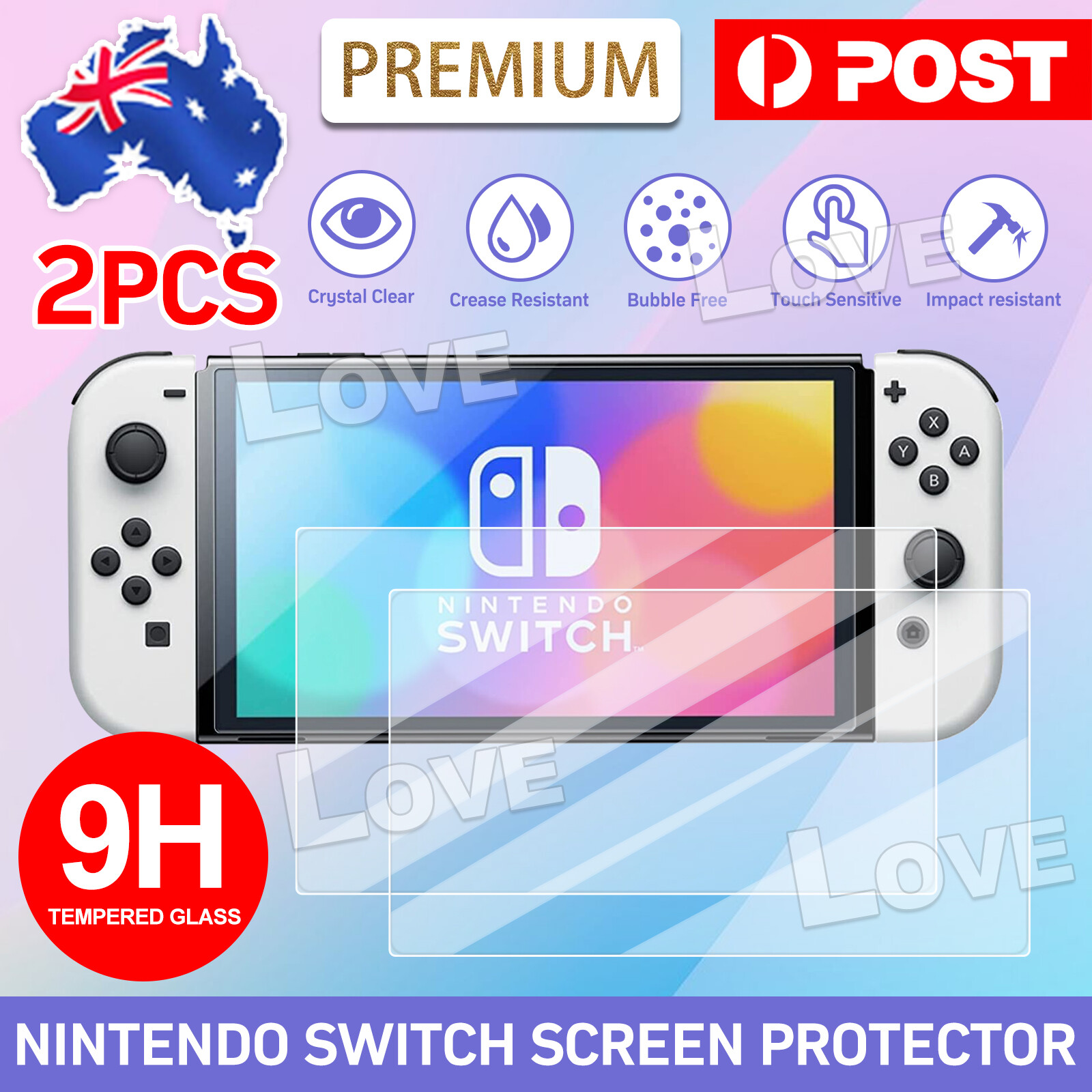 2X For Nintendo Switch OLED 2021 Tempered Glass Screen Protector n/a Glossy