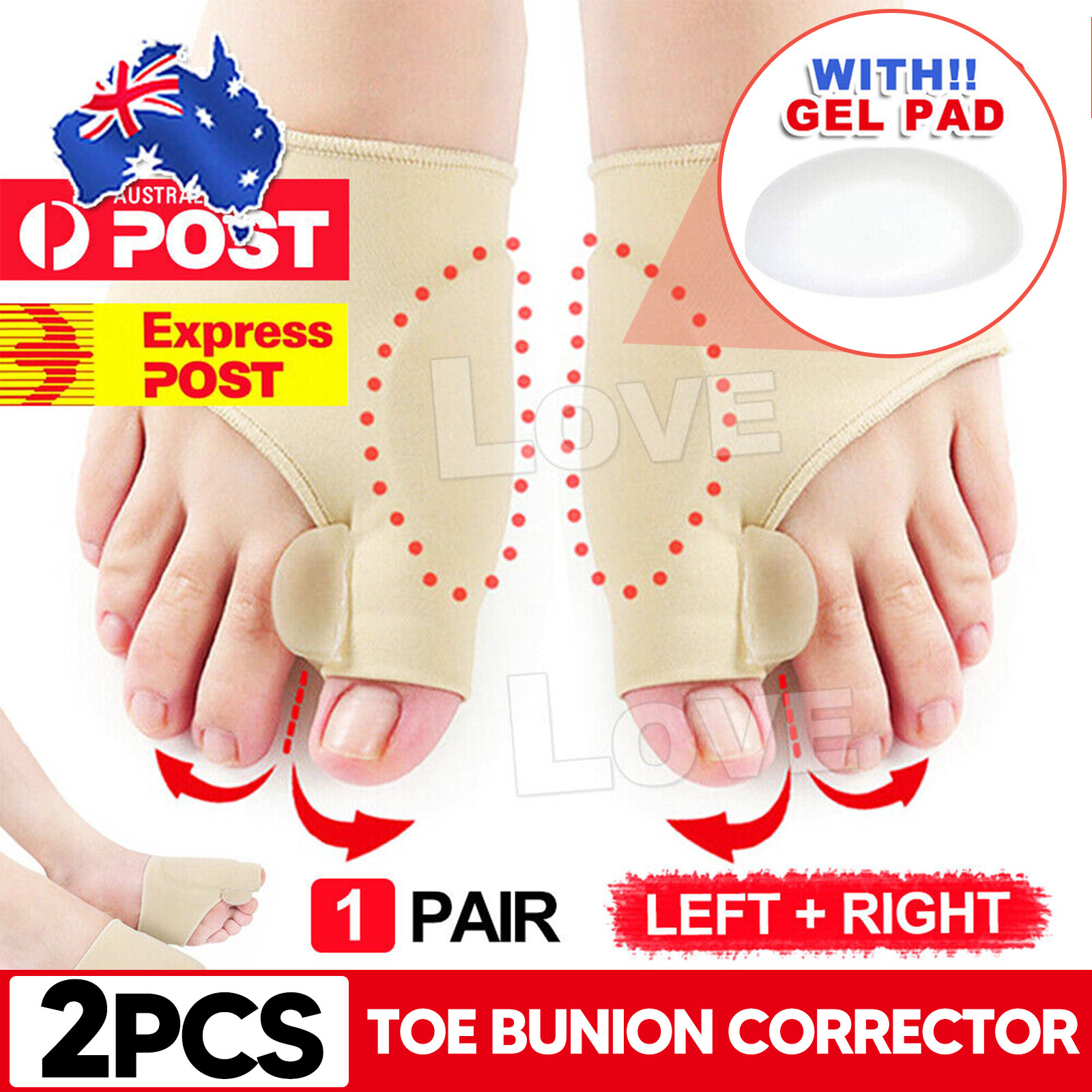 Bunion Corrector 1 Pair Big Toe Splint Straightener Hallux Valgus Foot Separator