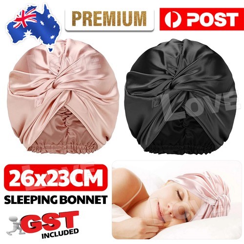 Sleeping Bonnet Hair Wrap Silk Satin Cap Women Elastic Night Soft Hat Headwear