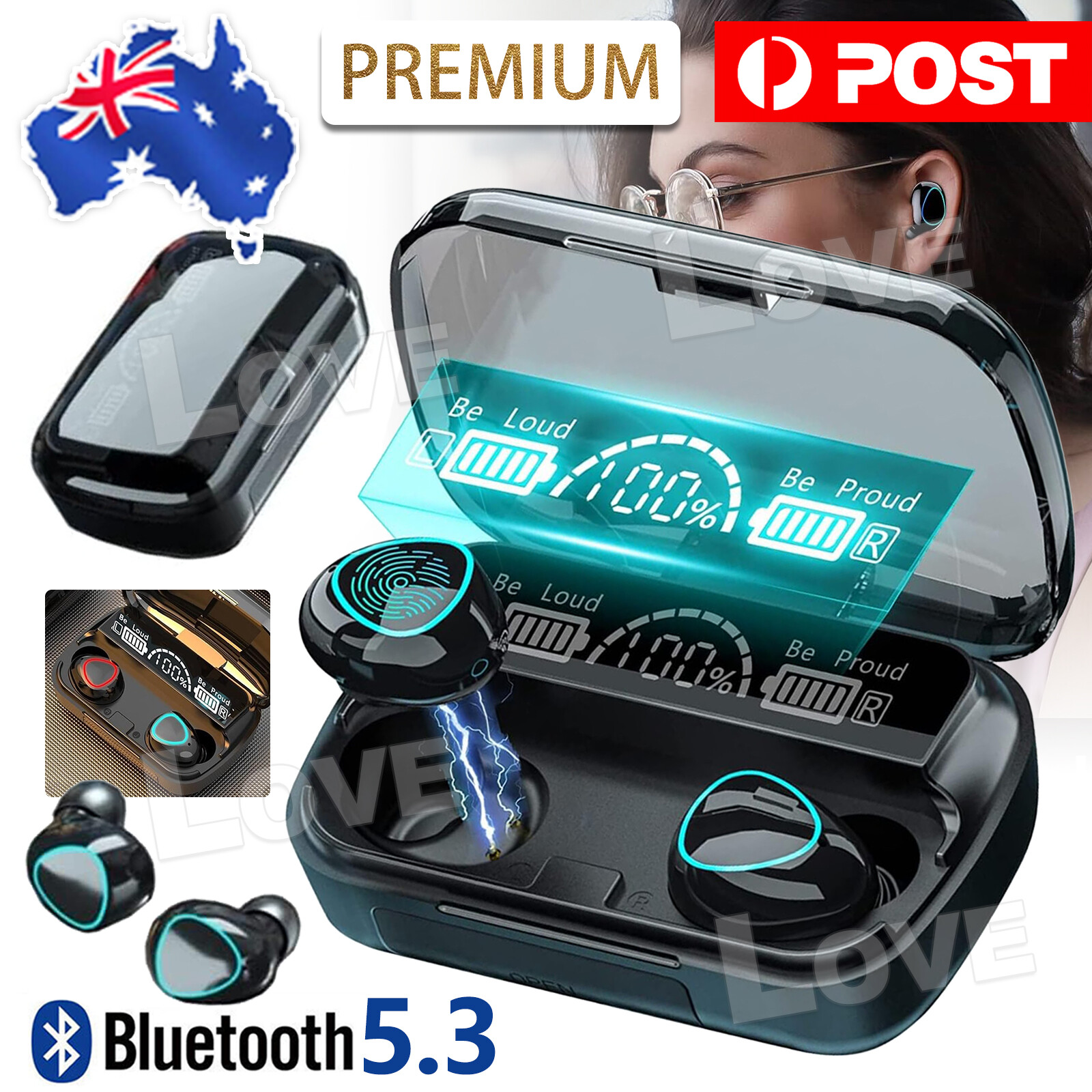 TWS Bluetooth 5.3 Wireless Earbuds Waterproof LED Display Earphones 2025 BT-M10
