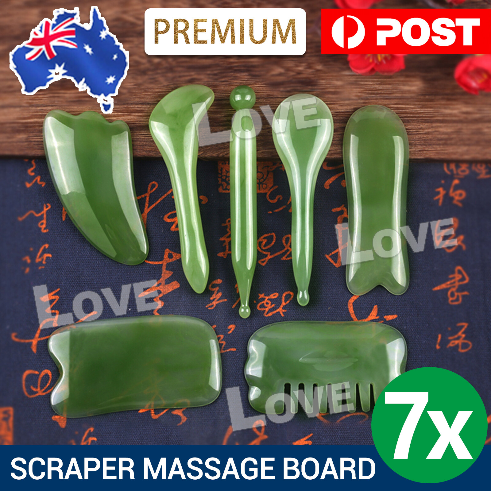 Natural Guasha Facial Jade Face Body Gua Sha Board Massager Tool Scraping Stone